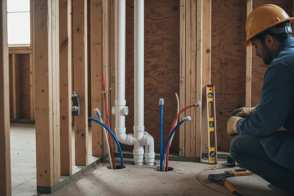 Drain and supply rough-in during Drain Cleaning in Belle Glade
